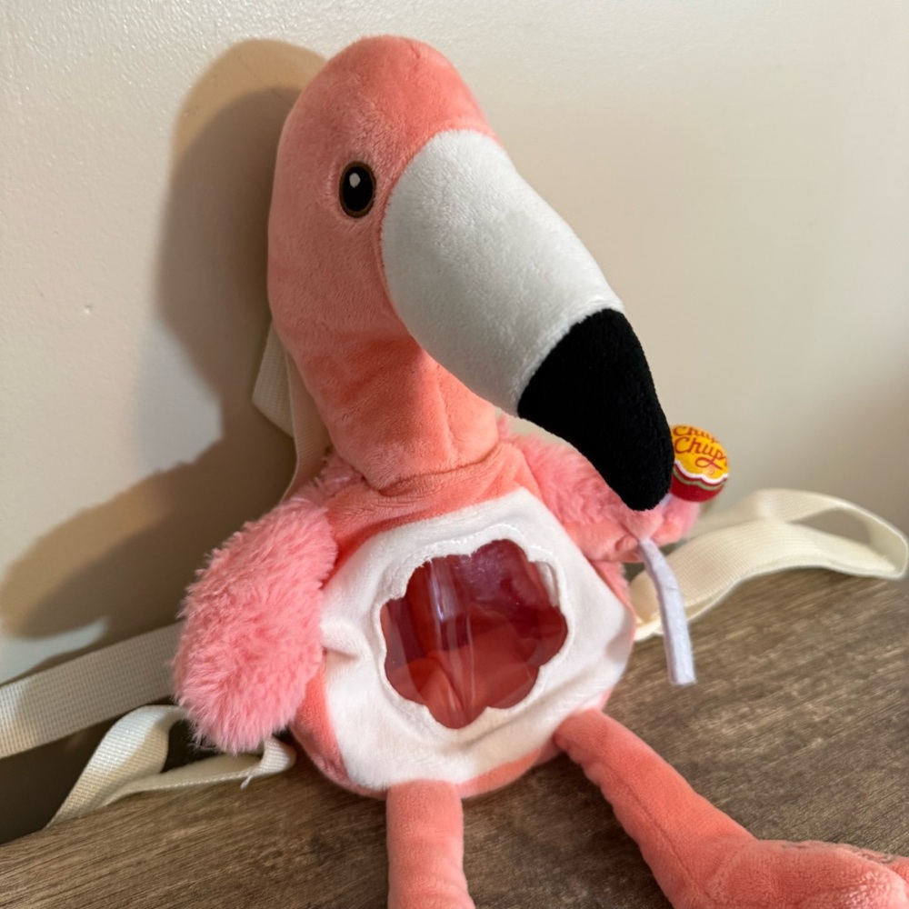 Chupa Chups Lollipop Pink Flamingo Plush Backpack Limited Edition - Picture 4 of 11